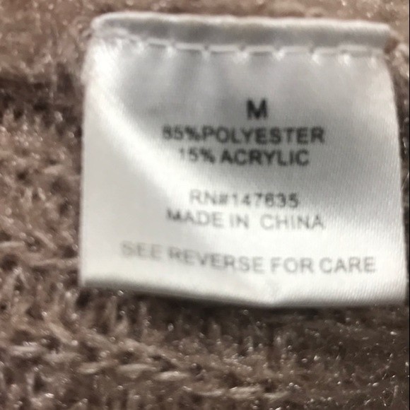 Romeo & Juliet Sweater ribbed Mock neck Puff shoulders beige size M - Picture 8 of 17